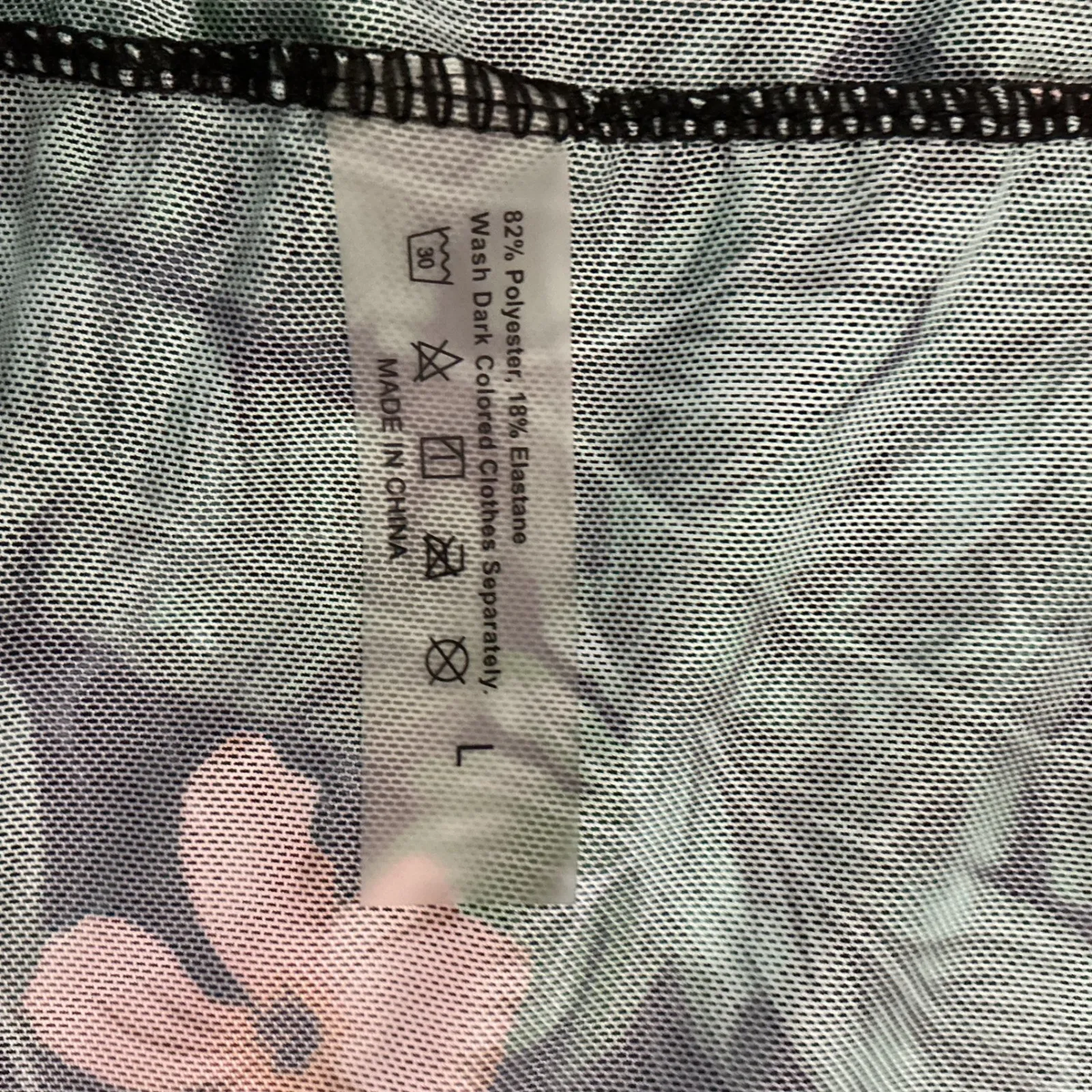 Tropical Floral Print Kimono Cover Up Green Peach Lightweight‎ Duster Size L - Image 5