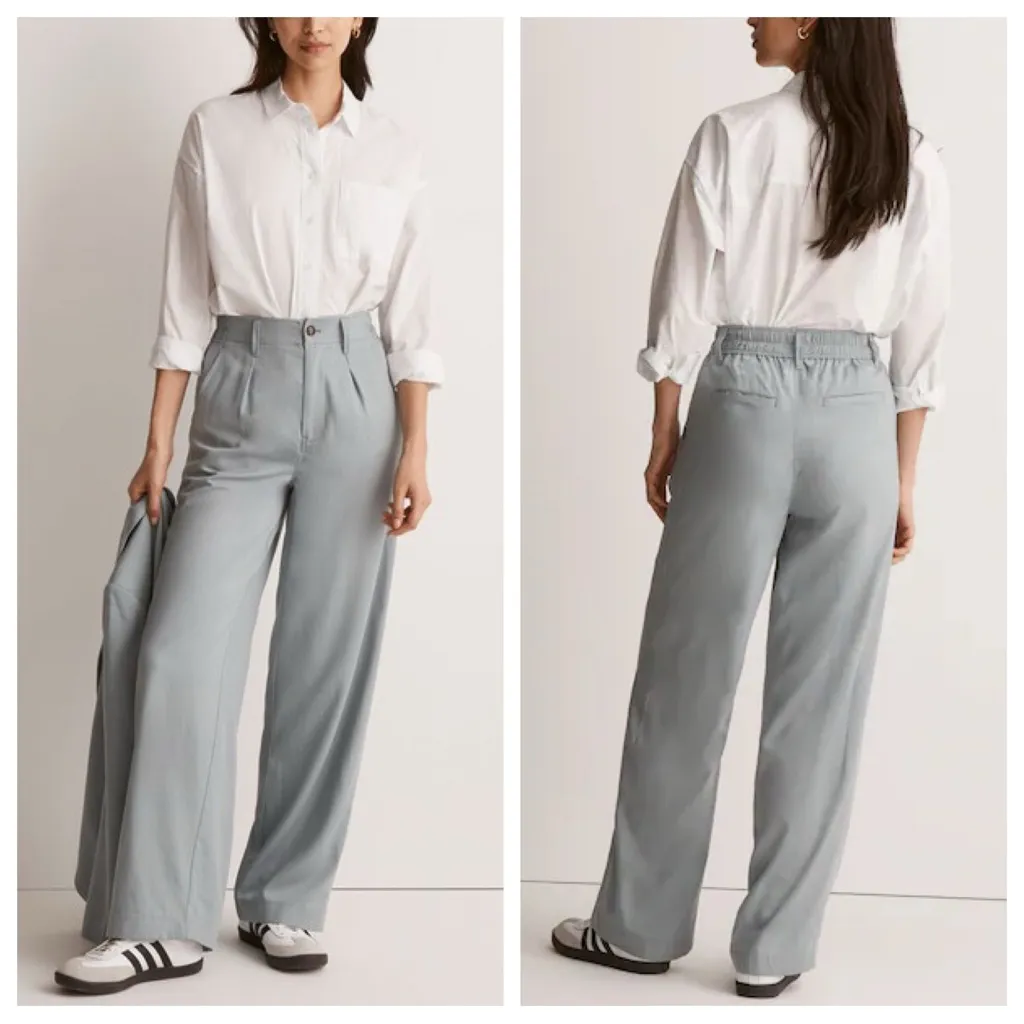 Madewell The Neale Straight-Leg Pant in Drapeweave in Overcast - Size 10 - Image 2
