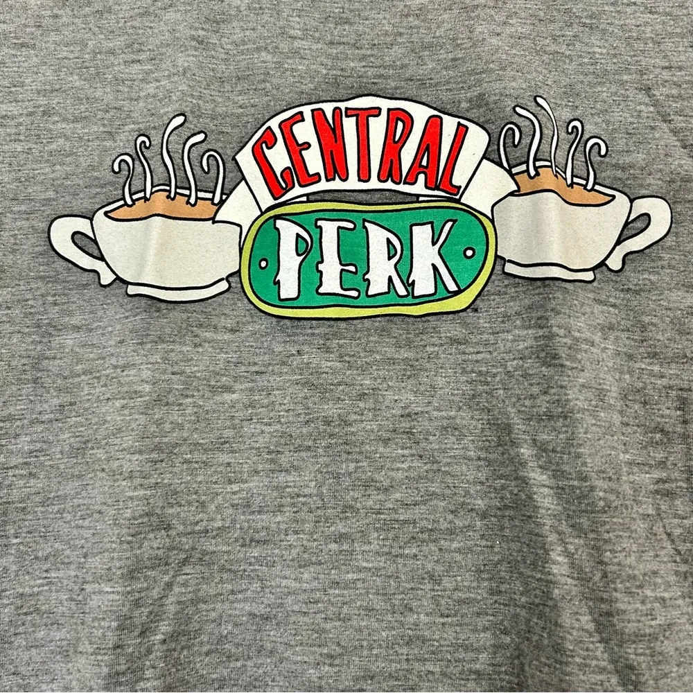Friends Women’s Central Perk Coffee Graphic T Shirt Short Sleeve Grey Small NWOT Gray - Image 2