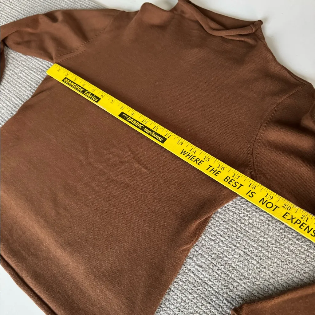 SPANNER Camel Tan Cotton Wool Rollneck Mockneck Sweater Size Medium Brown - Image 6
