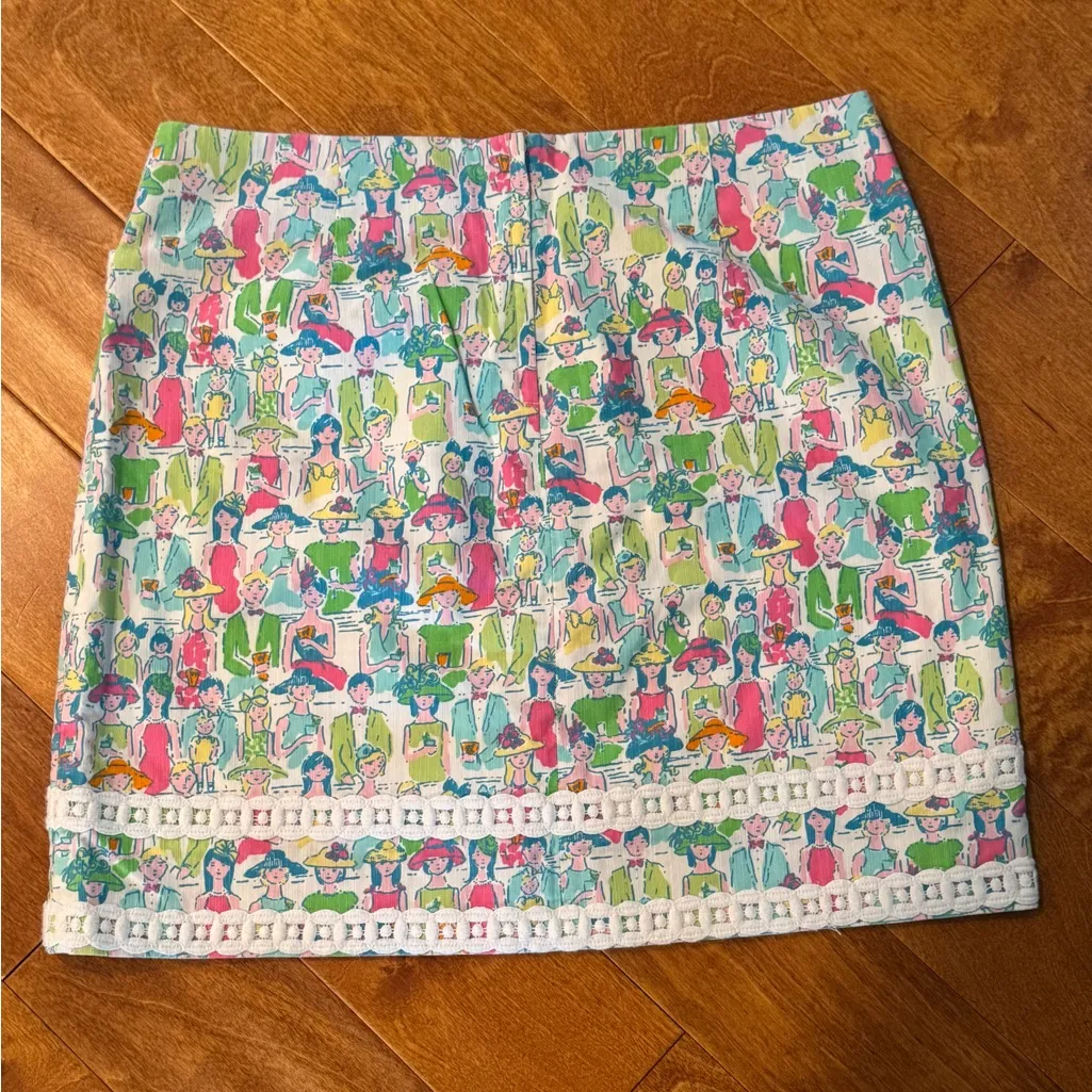 Lilly Pulitzer Roslyn Skirt in Classic White ‘Giddy Up’ print Kentucky Derby - Image 5