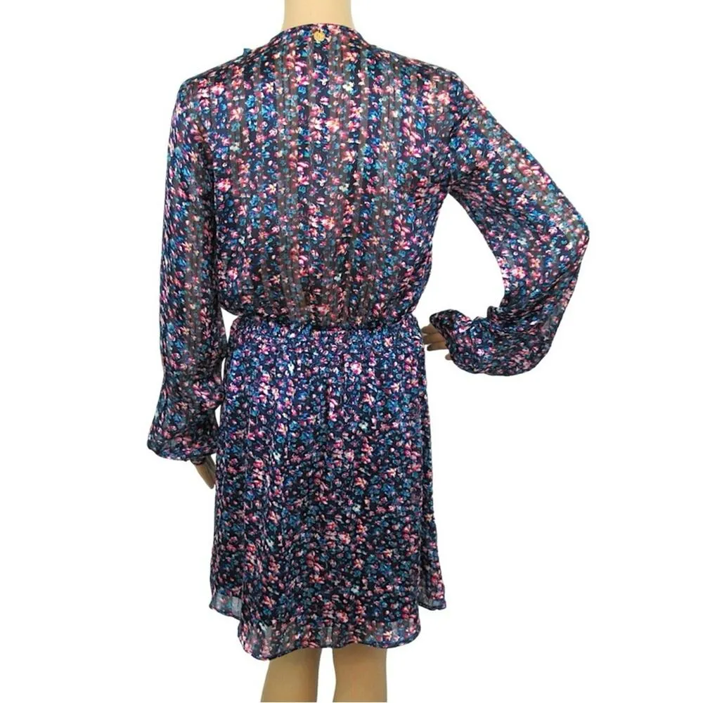 FREEBIRD Gianna Blue Floral Mini Dress Women Size Small - Image 7
