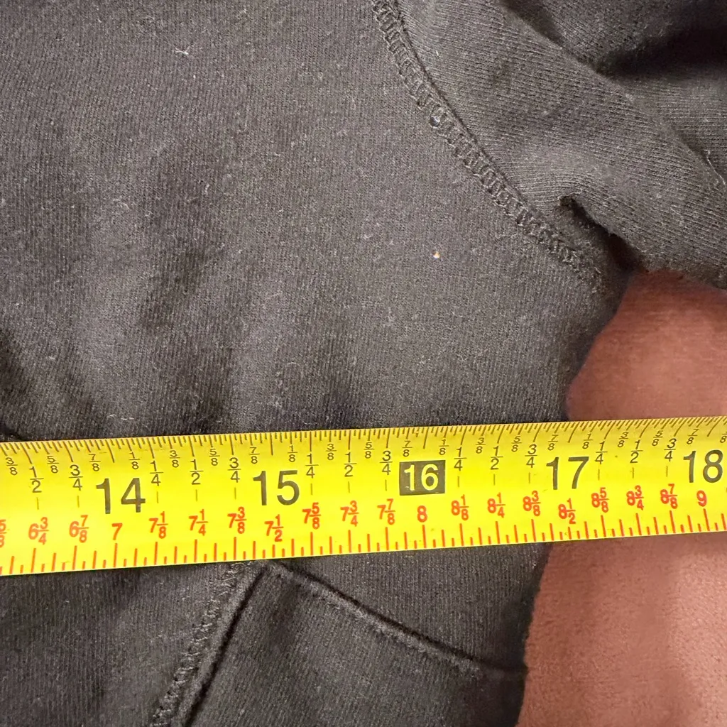 Alo yoga black full zip hooded jacket Sherpa Organic cotton fitted vintage Y2K S - Image 6