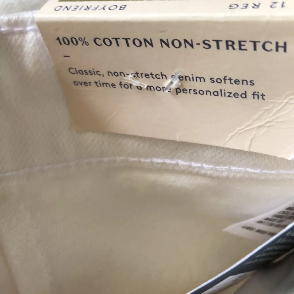 Women's Universal Thread Mid-Rise Boyfriend cargo Jeans pants White 12 new - Image 5