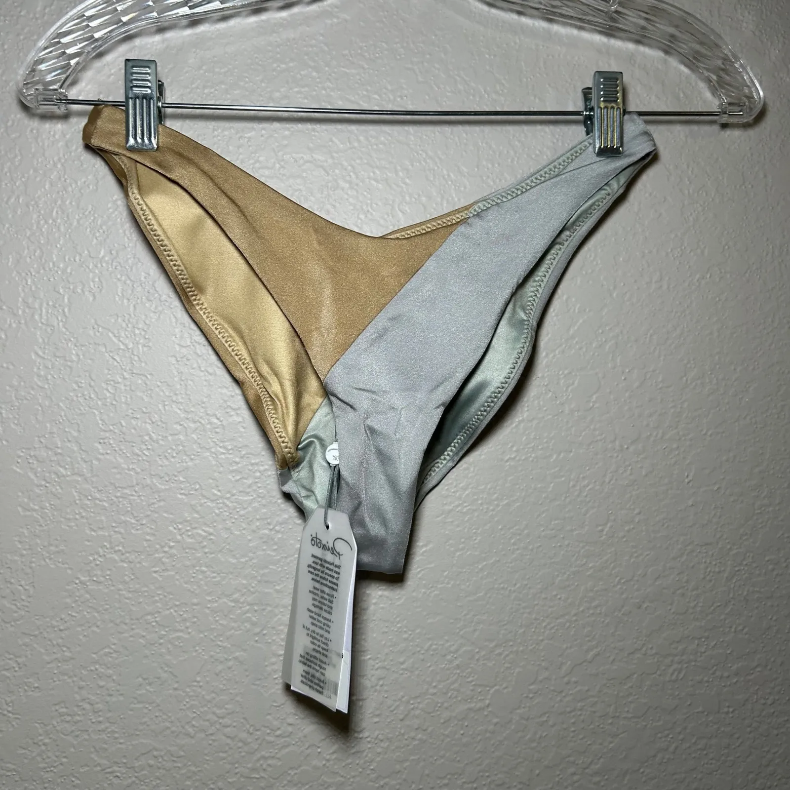 NWT Peixoto gold silver bikini bottom women's small festival beach swim shiny - Image 3