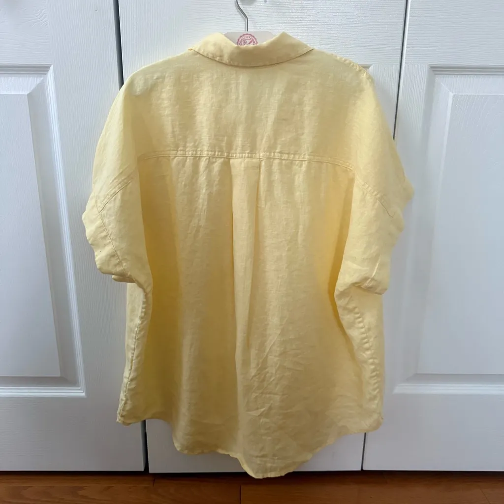 Quince 100% European Cotton Camp Shirt in Yellow - Image 3