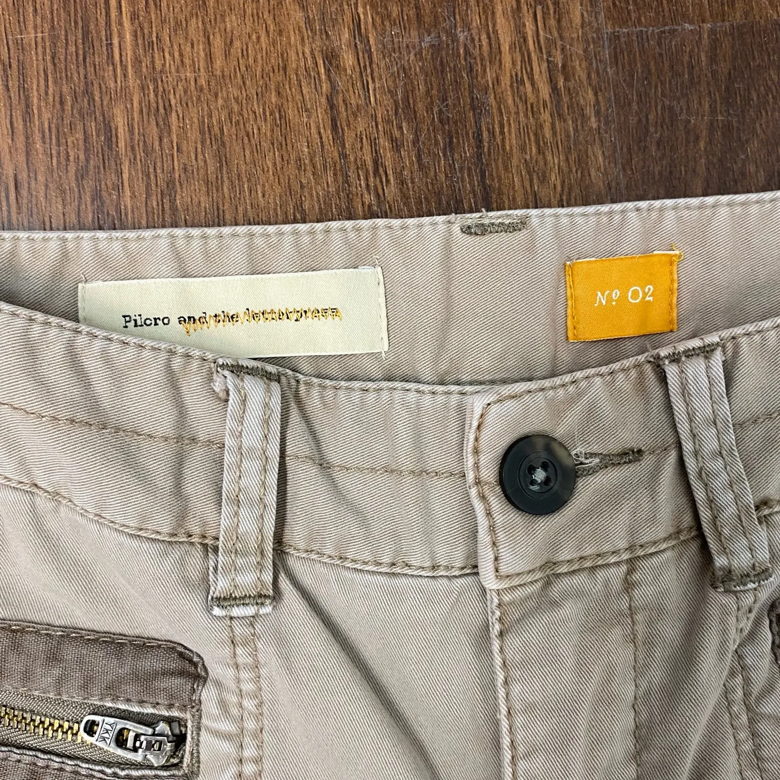 Pilcro and the Letterpress Anthropologie Tan Moto Skinny Utility Pants Size 2 - Image 5