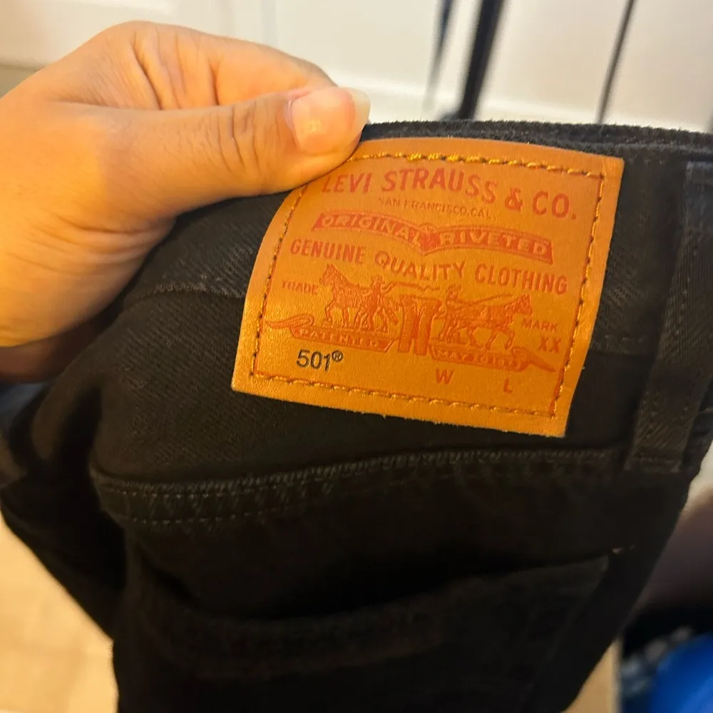 Levi’s 501 Black Super Distressed Original Fit Button Fly Jeans - Image 6