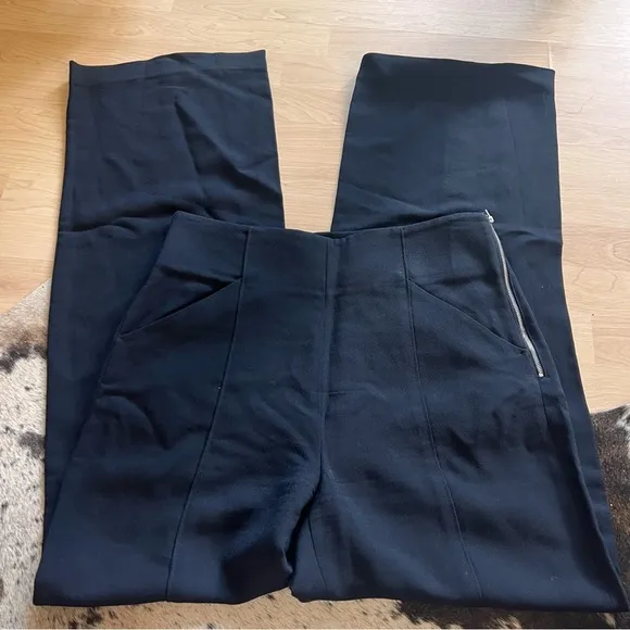A.L.C Marlo Wide Leg High Waisted Black Dress Pants Crepe‎ Trousers Size 10 - Image 4