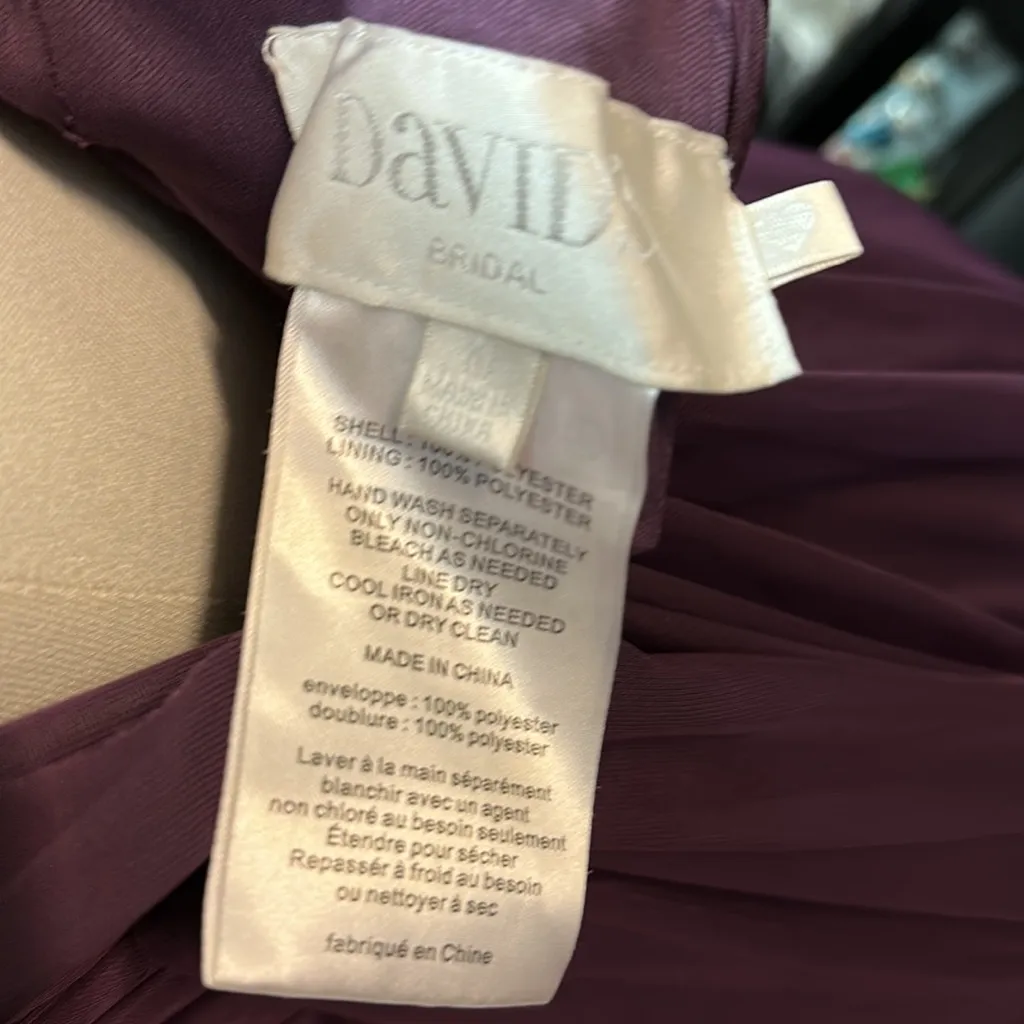 Davids Bridal sz 10 long purple formal dress - Image 4