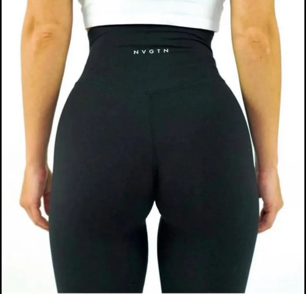 NVGTN Black Solid Seamless Leggings - Image 3