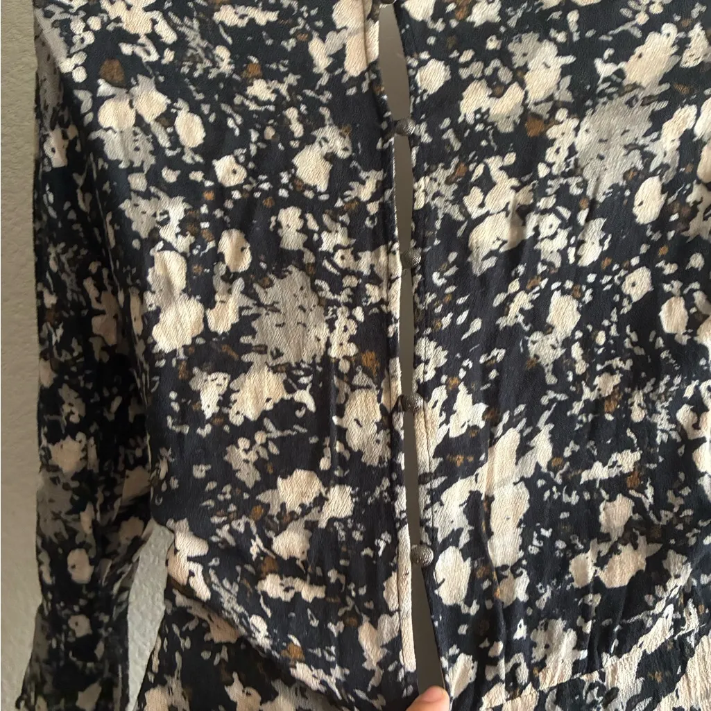 Free People All The Right Ruffles Monochrome Patterned Romper S - Image 12