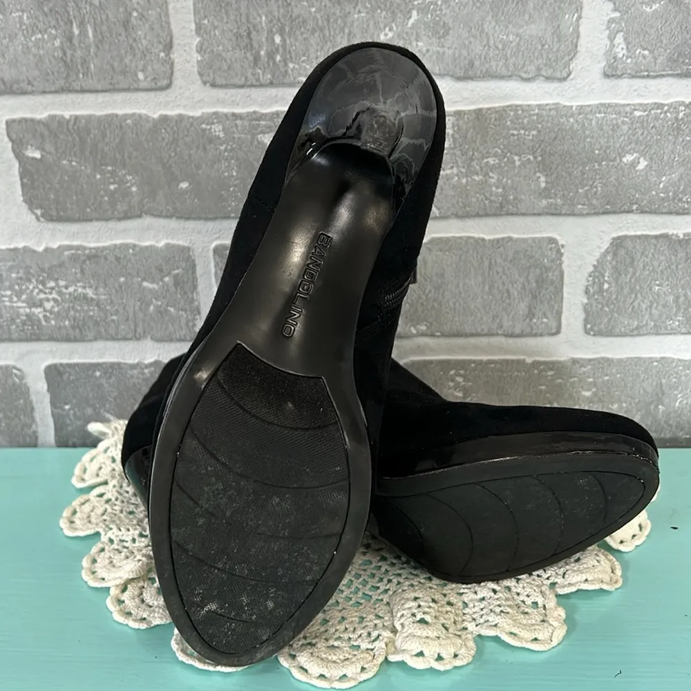 Bandolino | Boots Womens 7.5 M Madyson Casual Side Zip Bootie Black Fabric Heels - Image 3
