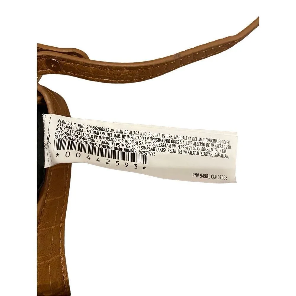 Brown Faux Leather Crossbody Shoulder Bag Purse Preppy - Image 10