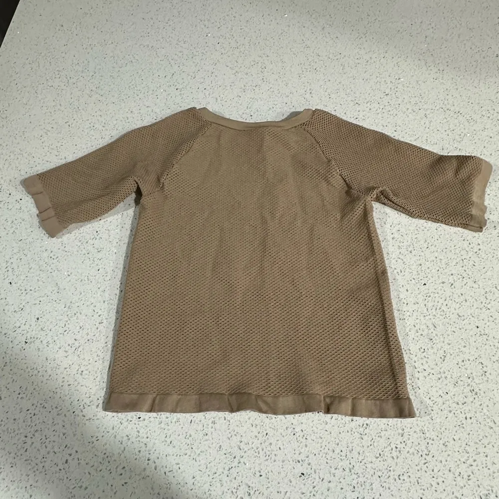 House Of CB London Sculpt Mocha Mesh Fishnet Top Womens M/L Nude Neutral - Image 3