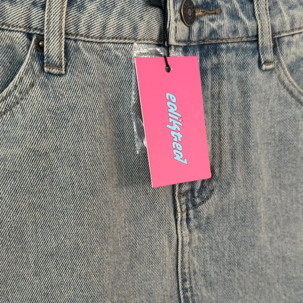 Edikted Light Blue Denim Mini Skirt - Image 3