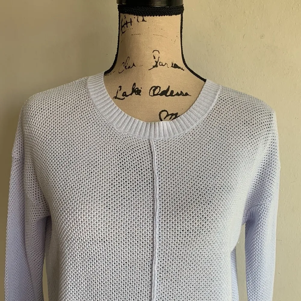 Lisa Todd Mesh Knit Asymmetrical Hem Lavender Top Sz XS Purple - Image 10