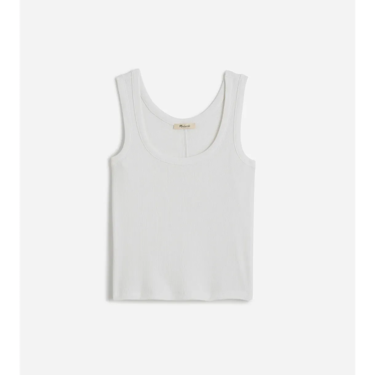 Madewell Regenerative Cotton Ribbed Scoopneck Tank Top Womens White XL NWT - Image 5