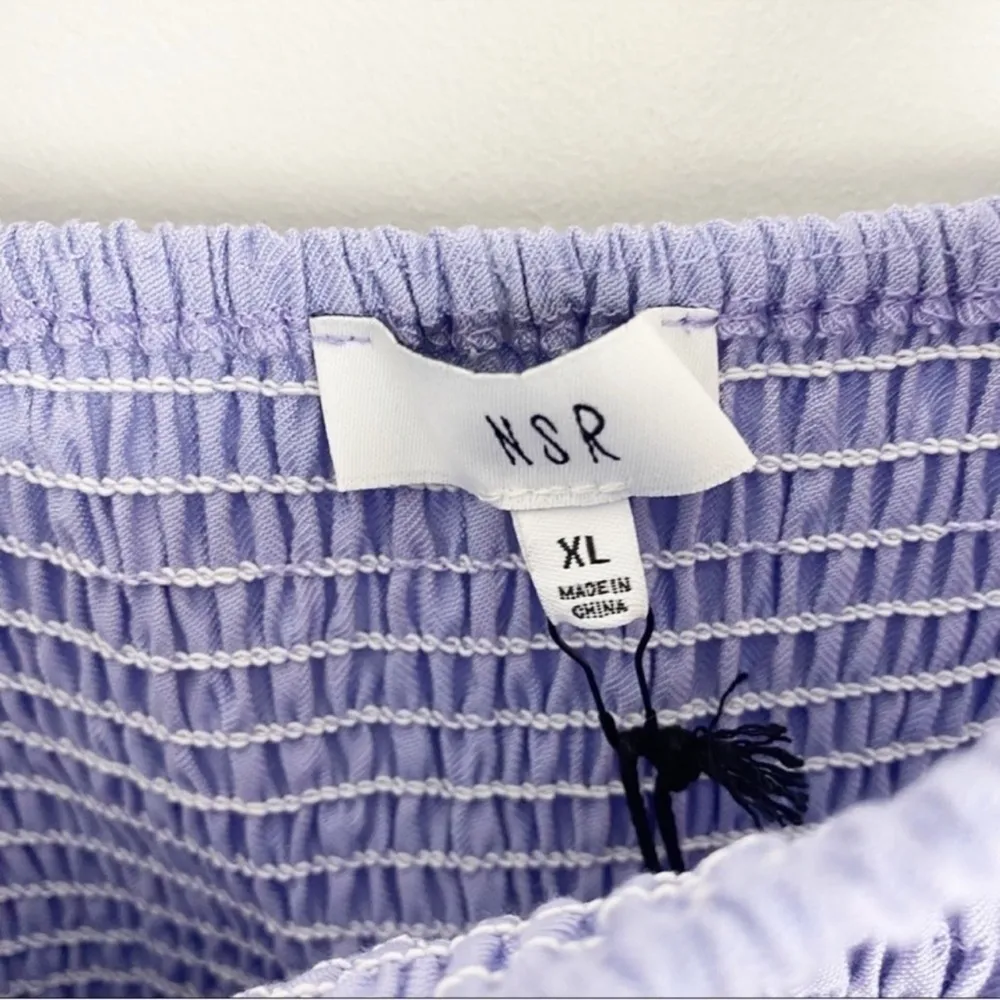 NSR Women’s Julia Sleeveless Smocked Ruffle Mini Dress Lavender Purple XL NEW - Image 5