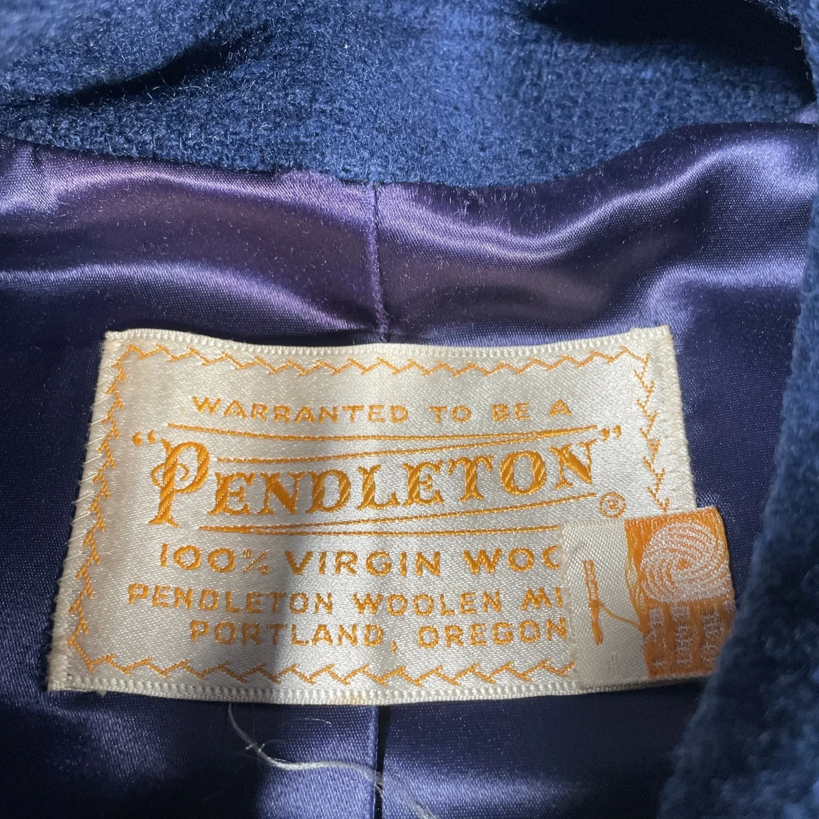 VTG Pendleton Women's Pea Coat Jacket SZ M/L Navy Blue Wool USA 1960s - Image 3
