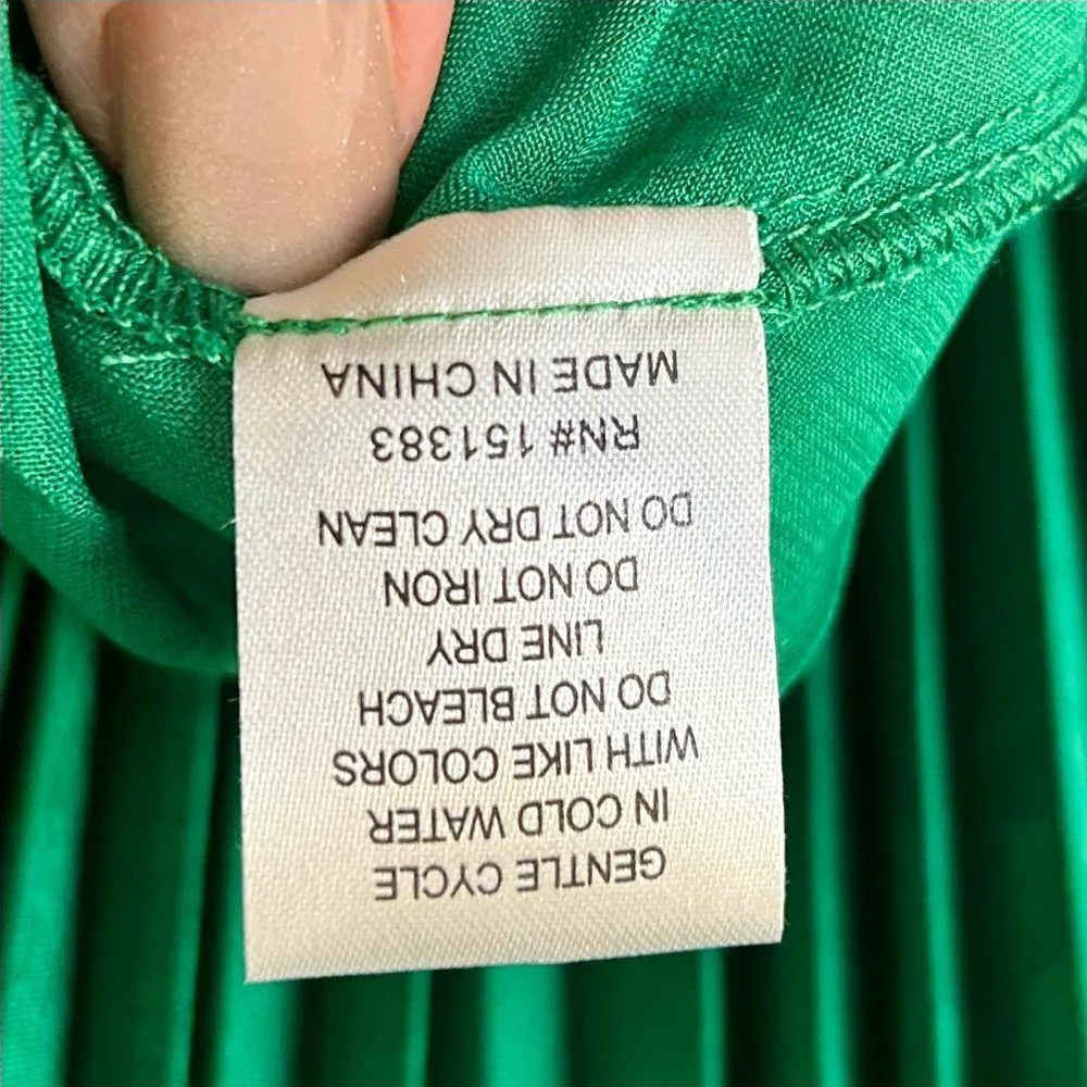 NWT Current Air Mona Pleated Maxi Dress Green Size Medium - Image 16