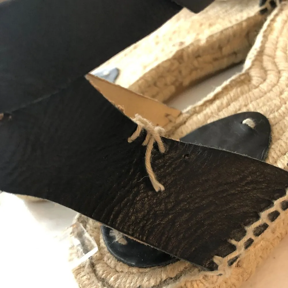 Soludos Womens Sandals Ankle Strap Espadrilles Buckle Black 9 - Image 5