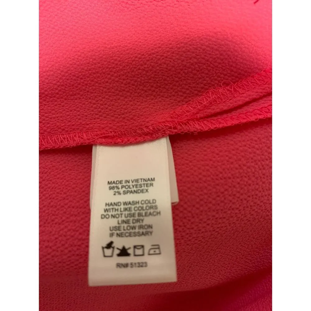 Cece Hot Pink Blouse Sz Small Polo Shirt - Image 4