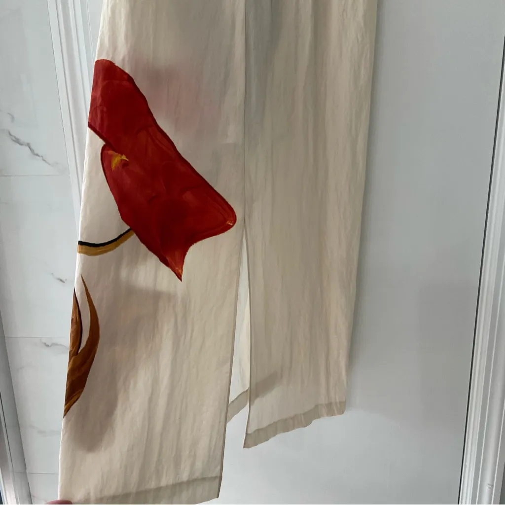 VINCE NWT Wrap Milk Painted Abstract Draped Knot Skirt Small - Image 9