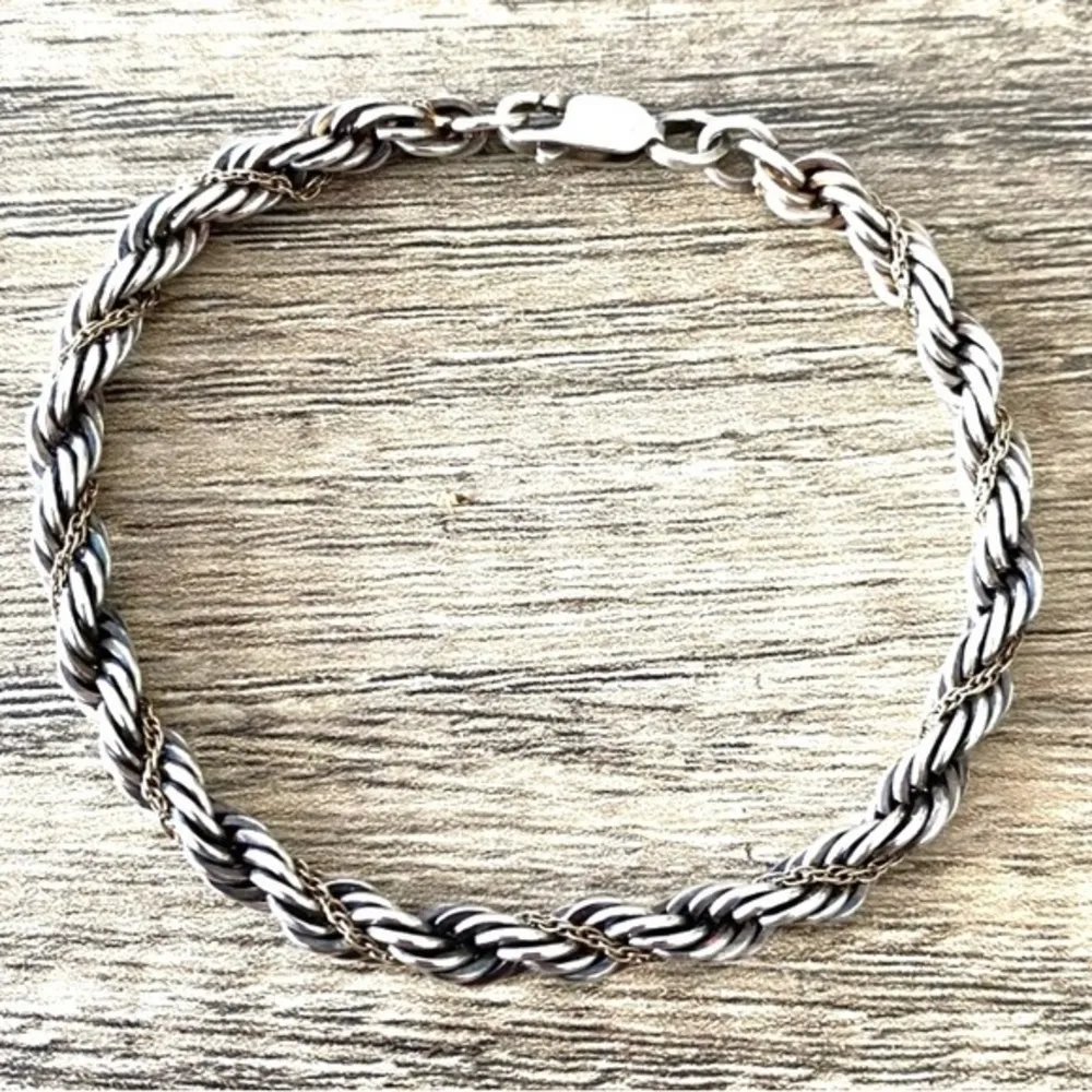 MS Sterling Silver & 14K Rope Bracelet - Image 2
