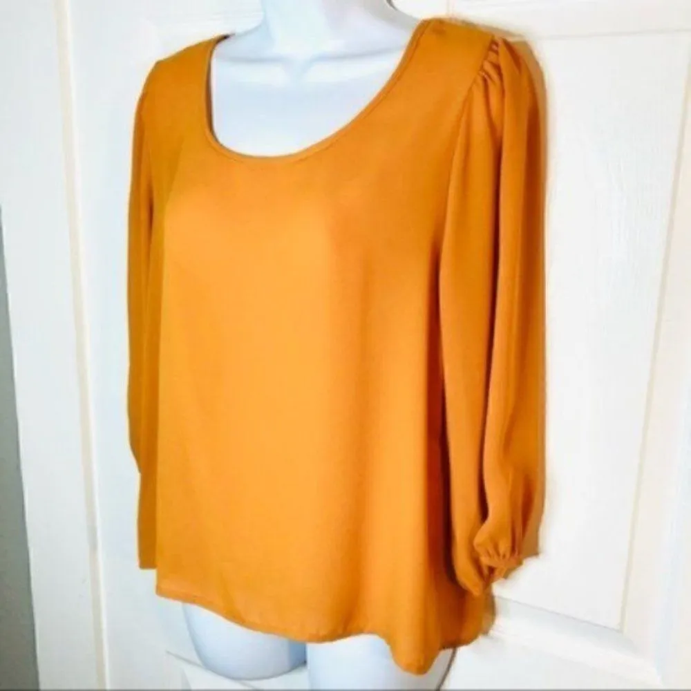 Brenda’s Button Back Blouse Mustard Yellow S - Image 4