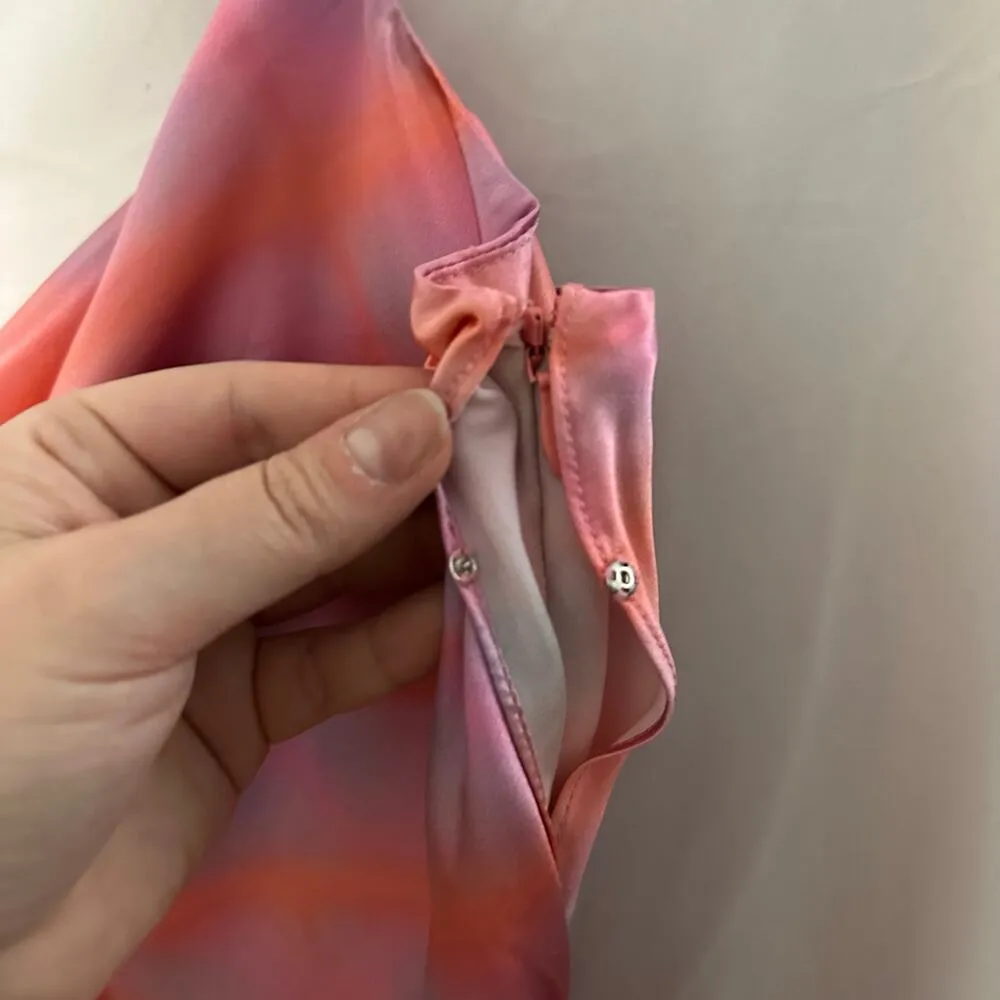 NWT Likely Vittoria Tie Dye Satin Midi Dress Pink Violet Size 6 - Image 9