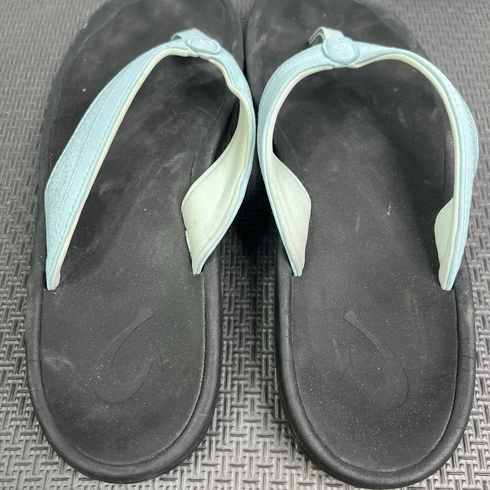 Olukai Ohana Women's Flip Flops Sandals Aqua Blue Black Size 9 Comfort Beach - Image 6