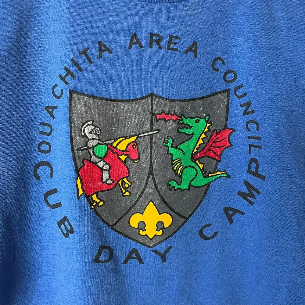 Vintage 90s Cub Day Camp T Shirt Blue Medium M USA Single Stitch Graphic Tee - Image 16