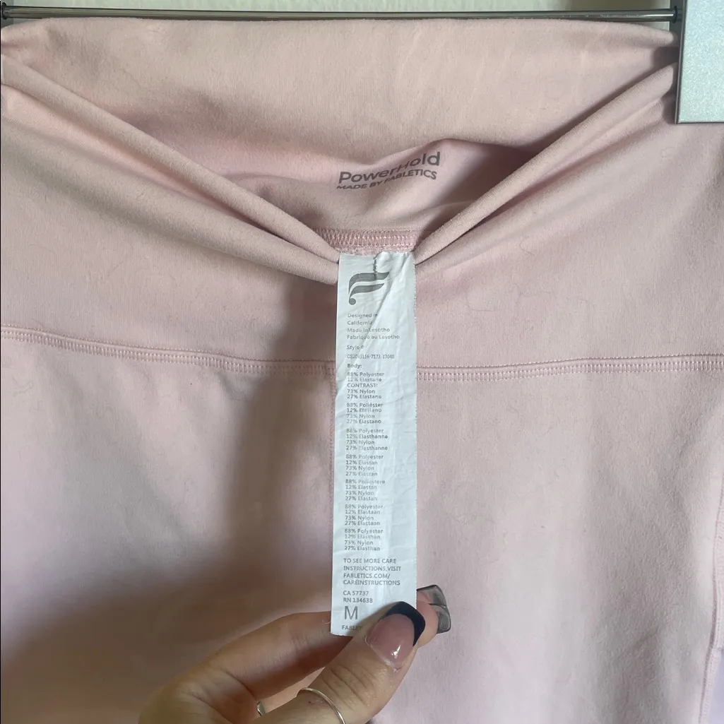 Fabletics Pink On-The-Go PowerHold Capri Leggings - Image 4