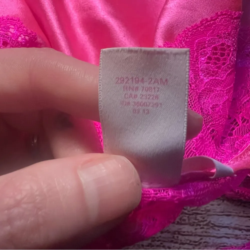 Victorias Secret Satin Lace Barbie Pink Slip Dress Nightgown Lingerie Size Large - Image 9