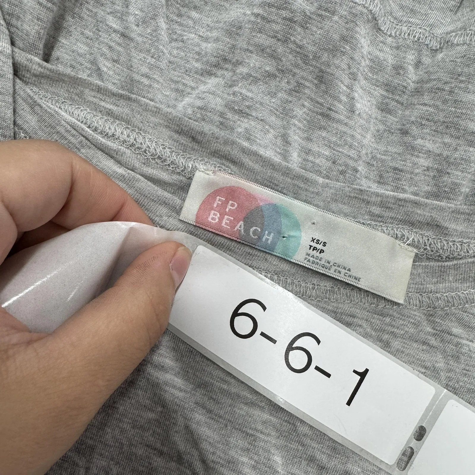 Free People FP Beach Dress Womens‎ XS/S Gray Tiered Ruffle Babydoll Tunic Modal - Image 3