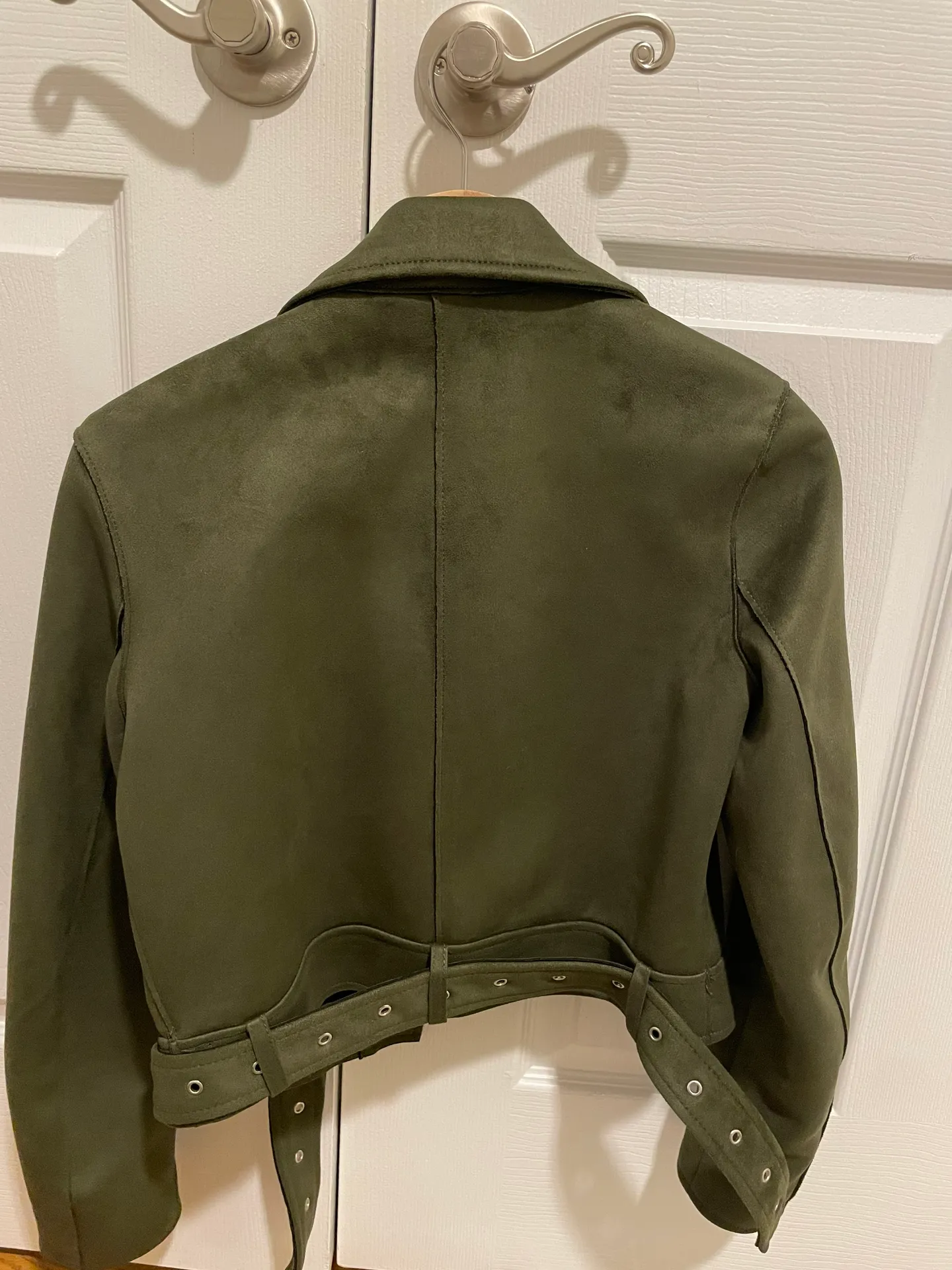 ZARA Faux Suede Biker Jacket - Image 4