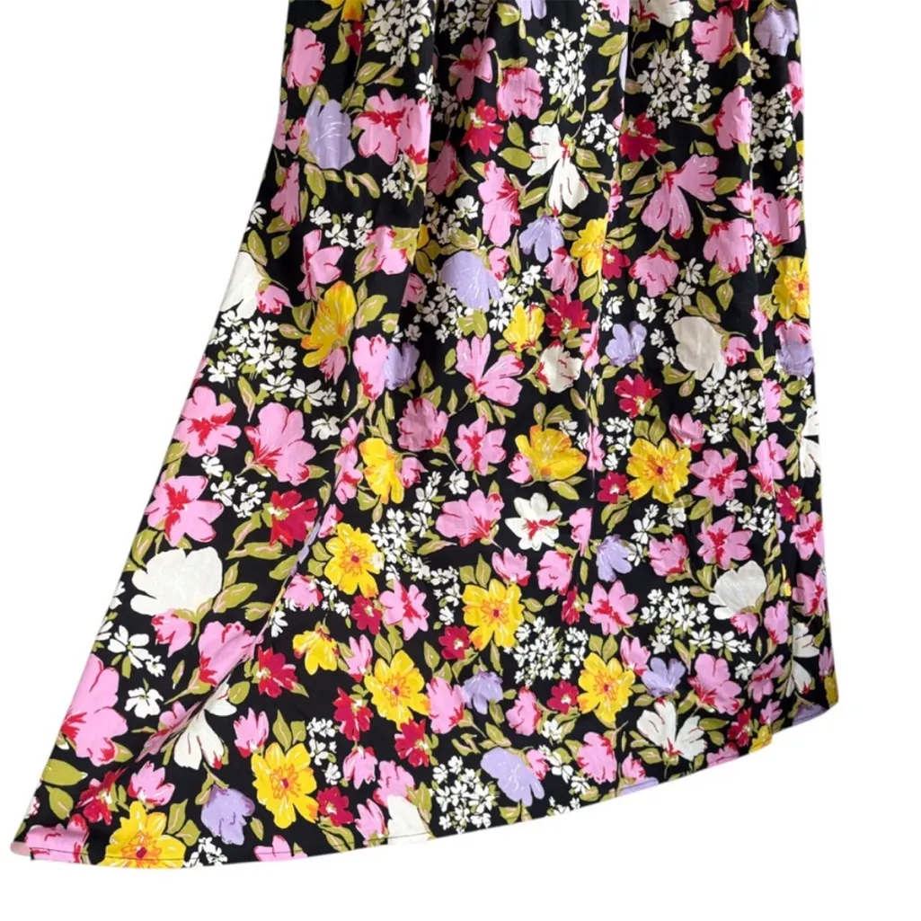 NWT Nobody's Child Nova Puff Sleeve
Black Floral Midi Dress Size 6 - Image 12