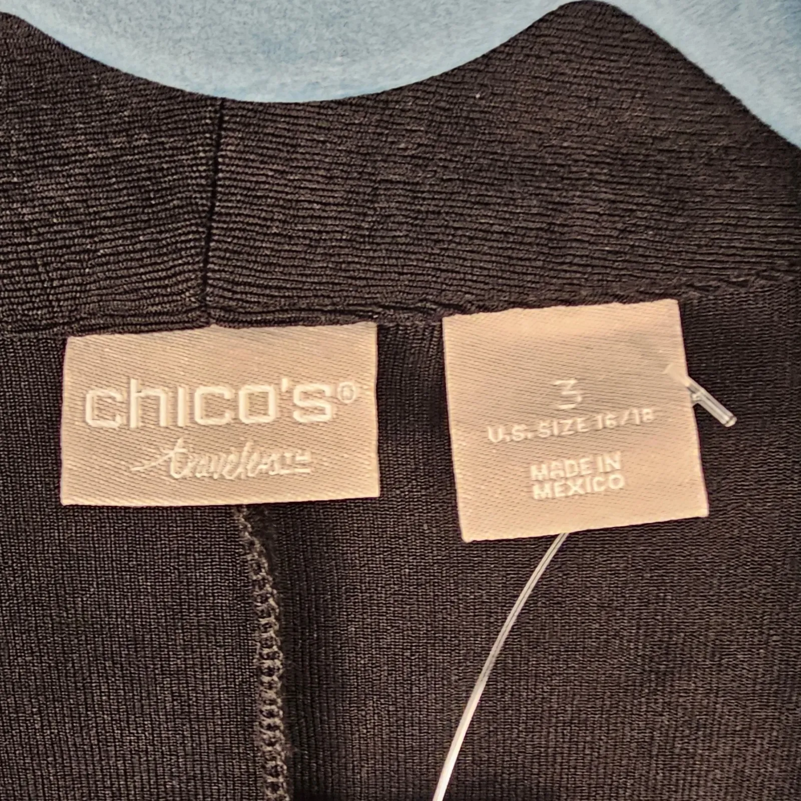 NWT Chico's Travelers Womens Black Tie Front Long Cardigan Sweater Jacket 3 XL‎ - Image 4