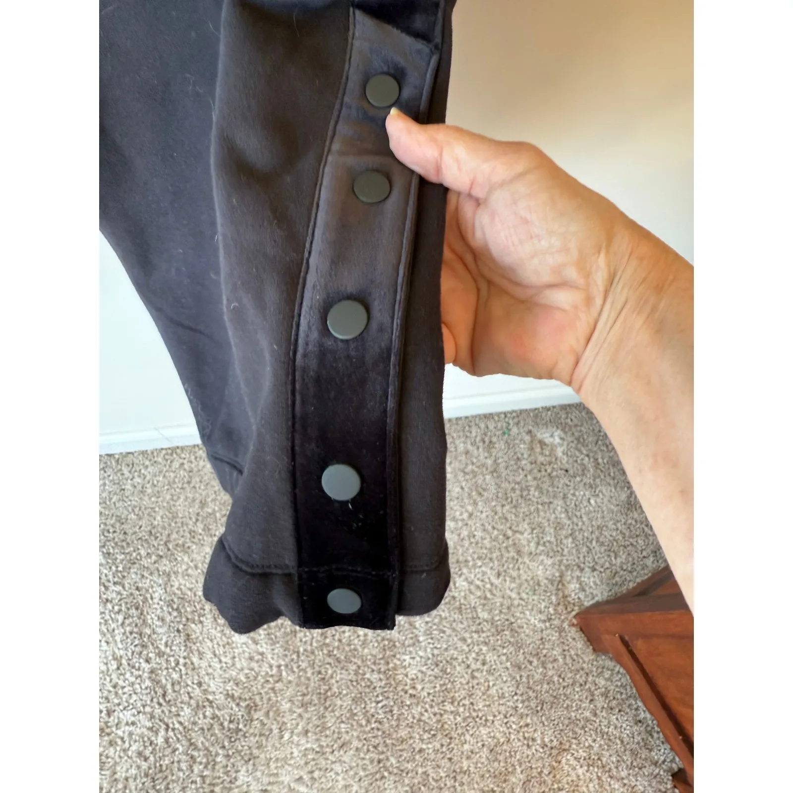 Athleta Elastic Waist High Rise Straight Leg Sweatpants Black Women's Size Large - Image 5