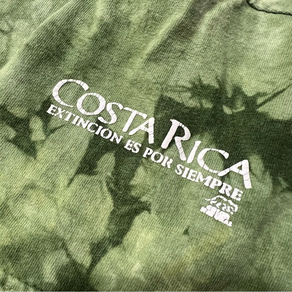 Vintage Costa Rica Tie Dye Green Tree Frog Graphic T - Image 3