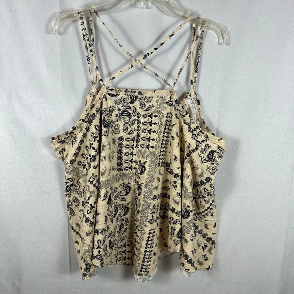 Free People FP Hey Girl Cross Back Handkerchief Flowy Tank Top Tea Combo XS NWT - Image 3