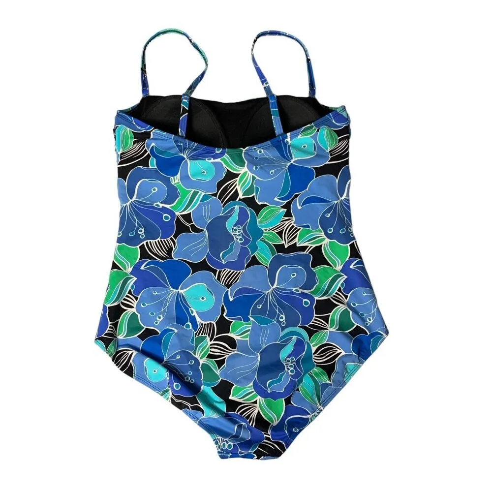 Seekers Australia Swimsuit 16 Blue One Piece Built‎ In Bra Padding - Image 4