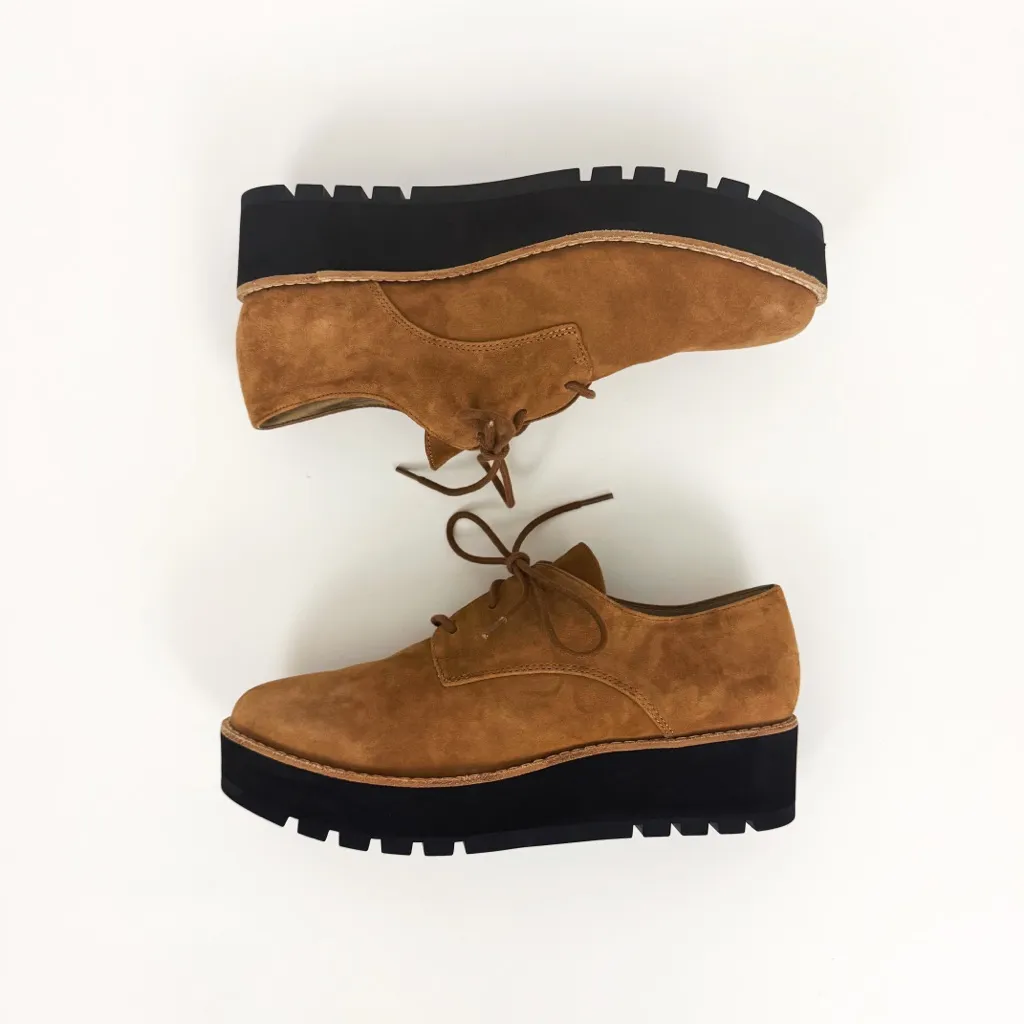 Eileen Fisher Eddy Suede Platform Oxford in Tobacco Brown | Size 7 - Image 7