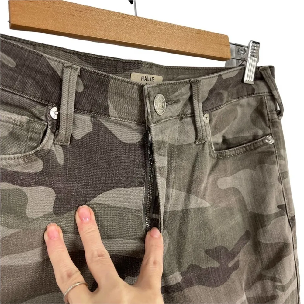 True Religion Halle Mid Rise Super Skinny Jeans In Destroyed Distressed Camo 27 - Image 3