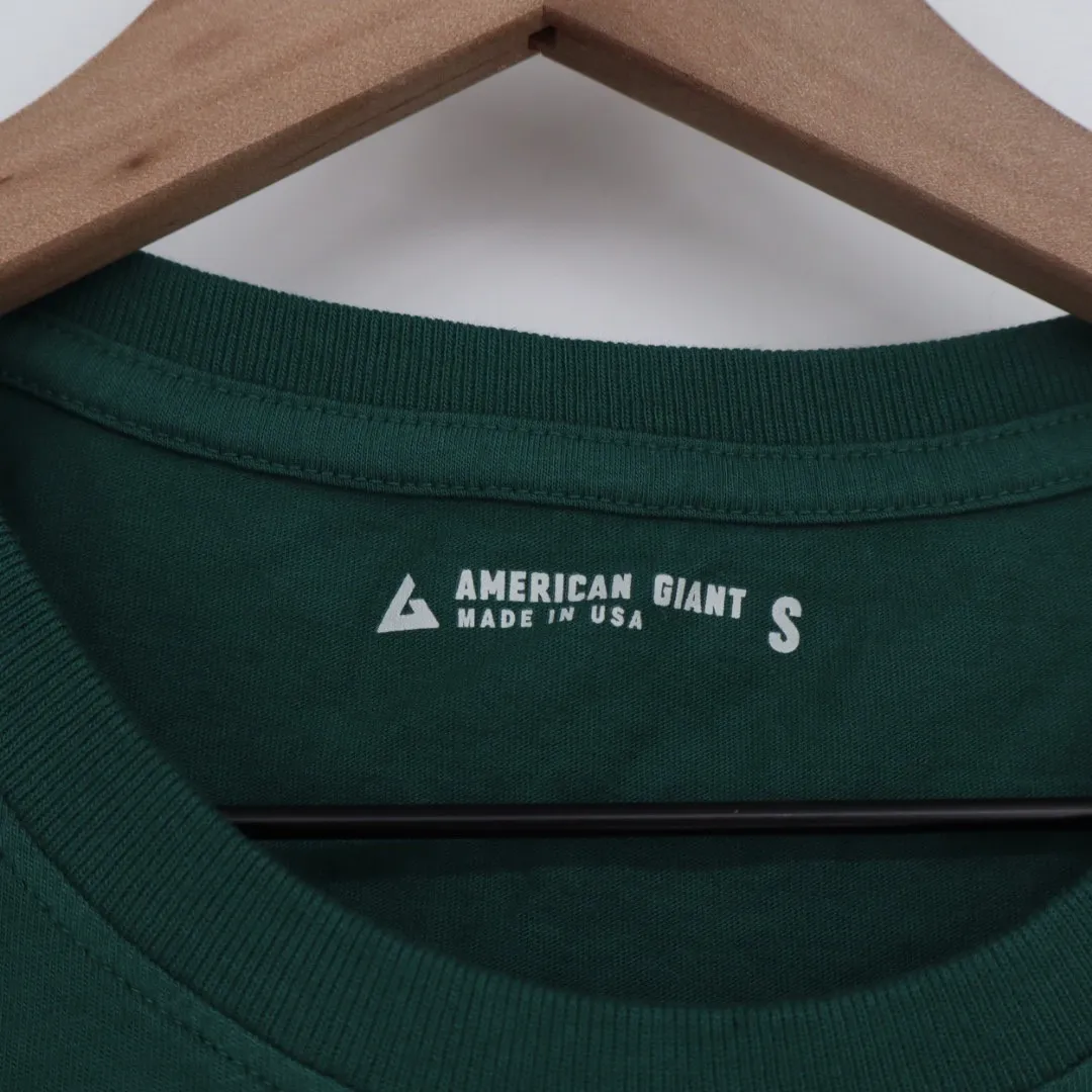 American Giant Women's Crew Neck Short Sleeve Tee Size S Made in USA Green - Image 3