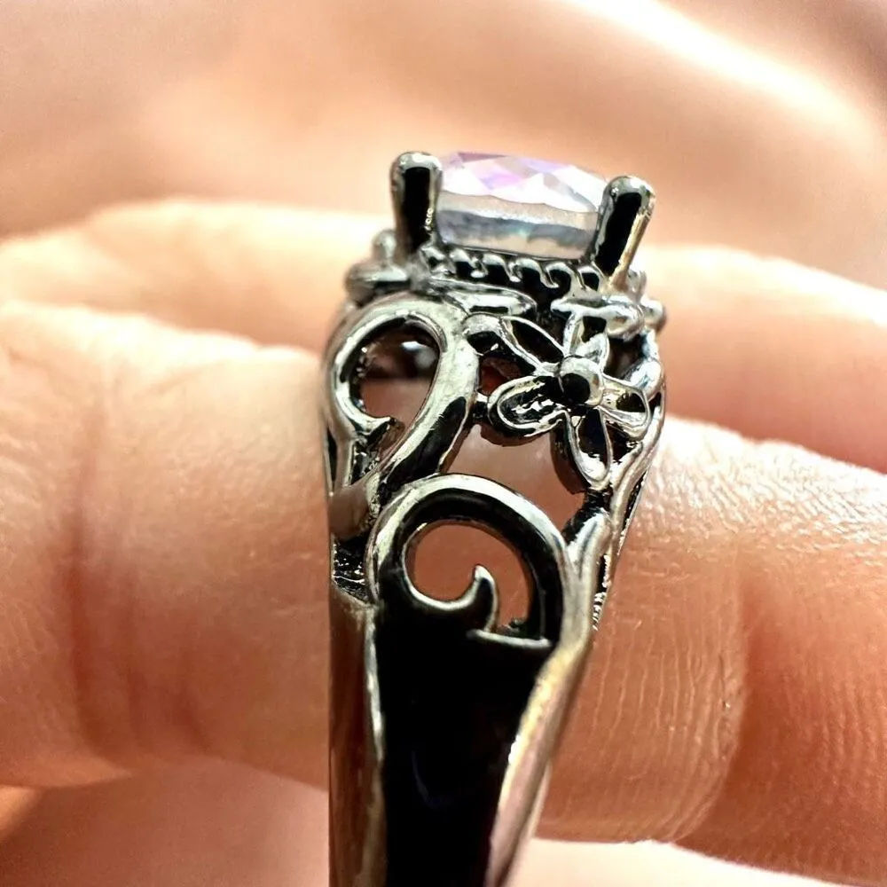 Grey silver rhinestone ring - Image 9