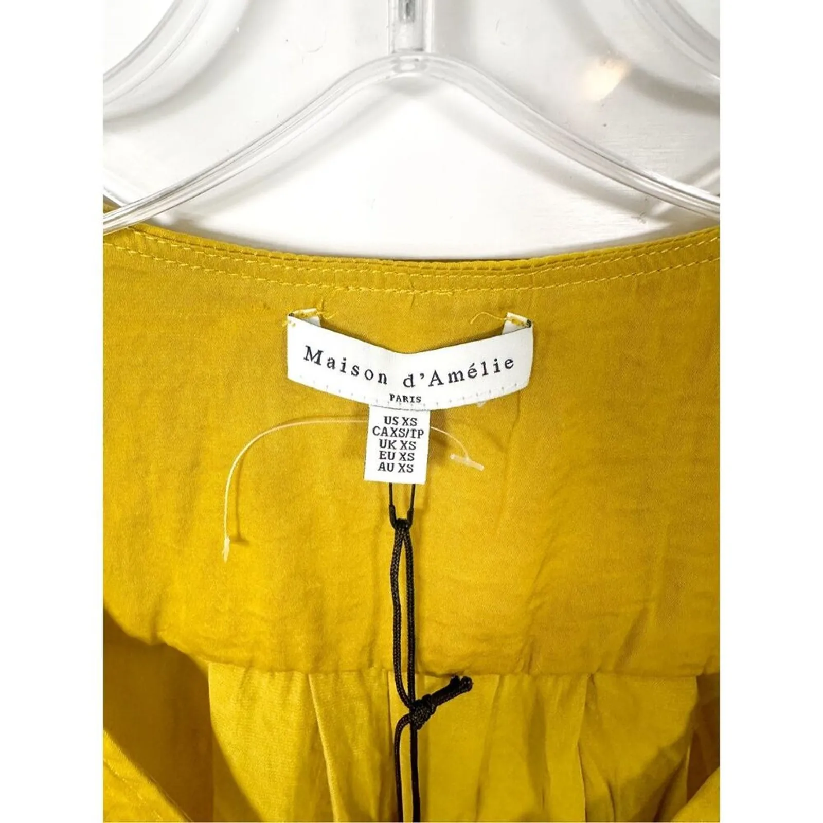 NEW Maison d'Amelie Women's Long Ruched Sleeves V - Image 3