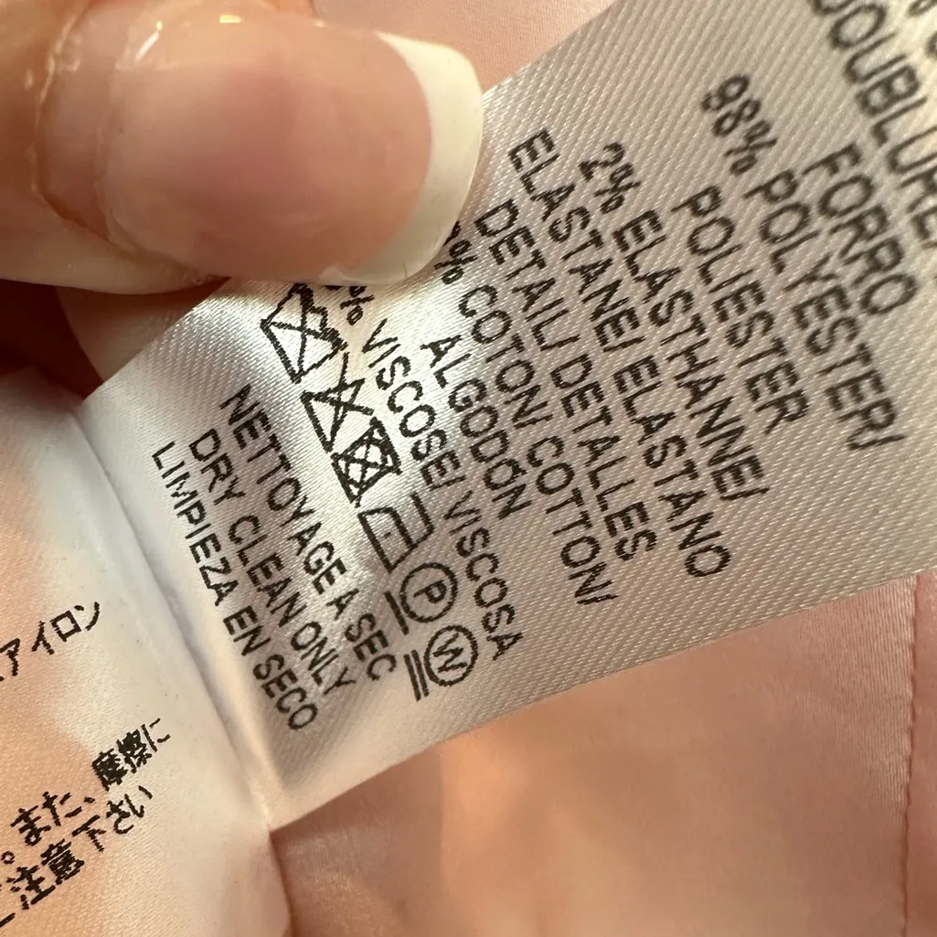 Paule Ka Paris Blush Pink Textured Tweed Dot Dress Coral Belt Size EU 40 US M Size M - Image 13