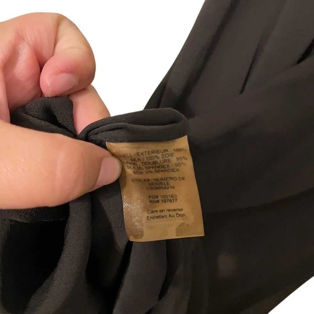 Alice + Olivia 100% Silk Brown Black Mini Dress Style C908954216 Size Large - Image 5